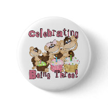 Pink Party Monkey 3rd Birthday Tshirts and Gifts
