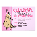 Pink Party Pony Girls Birthday Personalized Invites