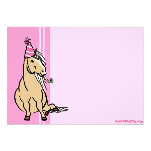 Pink Party Pony Girls Birthday Personalized Invites