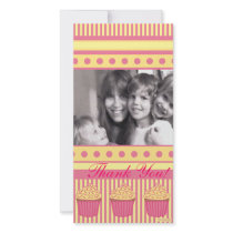 Pink pastel Cupcakes Customized Photo Card