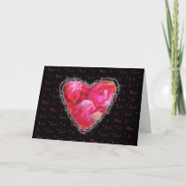 Pink Pastel Petal Heart Valentine Love Romance cards