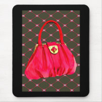 Pink Patent Shoulder Bag Mouse Pad