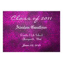 Pink Pattern Class of Senior Graduation Invitation