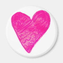 Pink Pattern Heart Magnets