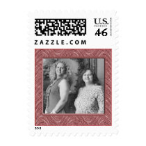 pink pattern photo frame postage
