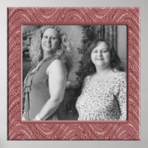 pink pattern photo frame poster