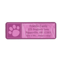 Pink Paw Print Address Labels