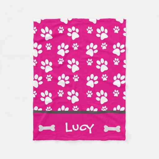 Pink Paw Print Blanket Great for Dogs Zazzle