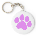 Pink Paw Print Keychain