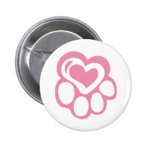 Pink Paw Print with Love