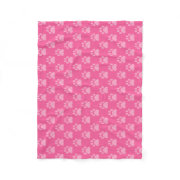 Pink Paw Prints Pattern dog lovers cozy doggie Fleece Blanket