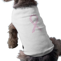 Pink Pawprint Ribbon Doggie T Shirt