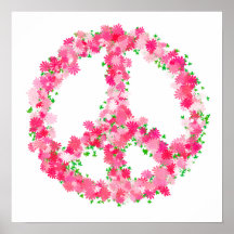 Pink Peace Flowers Print
