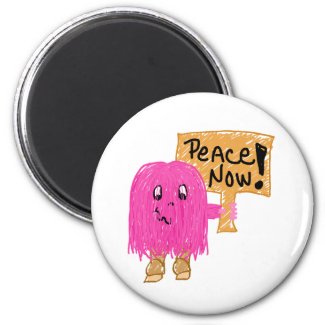 Pink Peace Now magnet