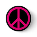 Pink Peace Sign Button by silhouette_emporium Pink Peace Sign Button