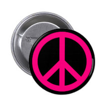Pink Peace Sign Button