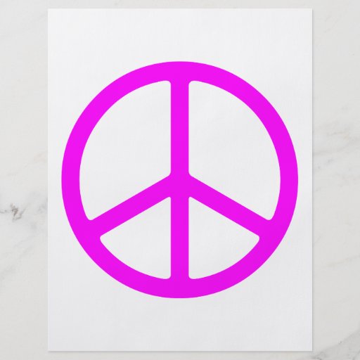 Pink Peace Sign Flyer Template Zazzle