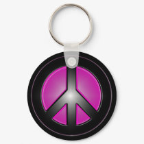 pink peace sign keychains