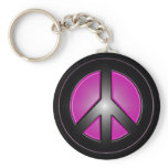 pink peace sign key chains