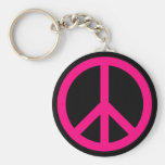 Pink Peace Sign Keychain