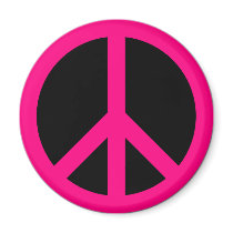 Pink Peace Sign Magnet by silhouette_emporium Pink Peace Sign Magnet