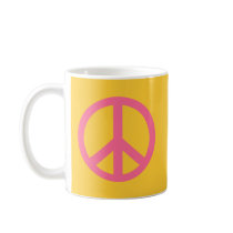 Pink Peace Sign Products mugs
