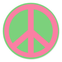 Pink Peace Sign Products stickers by Scarebaby Pink Peace Sign Products stickers