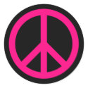 Pink Peace Sign Sticker by silhouette_emporium Pink Peace Sign Sticker
