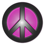 Pink Peace sign Round Sticker