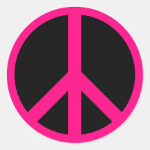 Pink Peace Sign Sticker