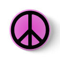 Pink Peace Symbol Button by designs4you Pink Peace Symbol Button