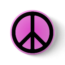 Pink Peace Symbol Button by designs4you Pink Peace Symbol Button
