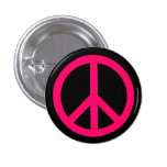 Pink Peace Symbol Button