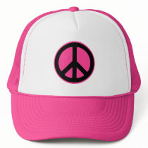 Pink Peace Symbol Hat