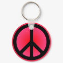 Pink Peace Symbol Keychain by designs4you Pink Peace Symbol Keychain