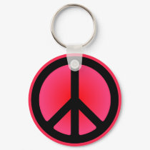 Pink Peace Symbol Keychain by designs4you Pink Peace Symbol Keychain