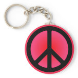 Pink Peace Symbol Keychain