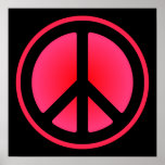 Pink Peace Symbol Poster