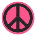 Pink Peace Symbol Stickers by designs4you Pink Peace Symbol Stickers