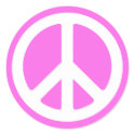 Pink Peace Symbol Stickers by designs4you Pink Peace Symbol Stickers
