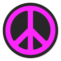 Pink Peace Symbol Stickers