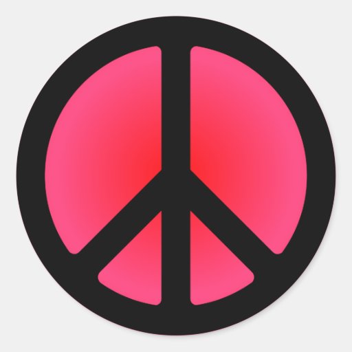 Pink Peace Symbol Stickers Zazzle