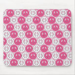 Pink Peace Symbols mousepads