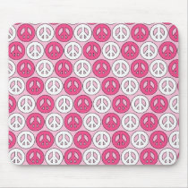 Pink Peace Symbols Mouse Pad