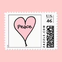 Pink Peaceful Heart Postage postage by Poetlady Pink Peaceful Heart Postage postage