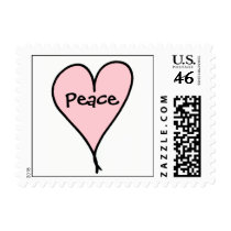 Pink Peaceful Heart Postage postage