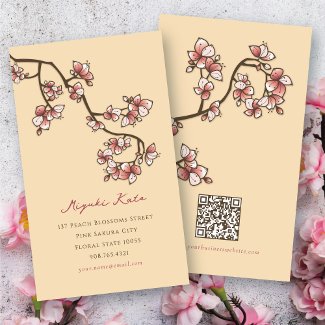 Pink Peach Blossoms 2 Spring Flowers Profile Card profilecard
