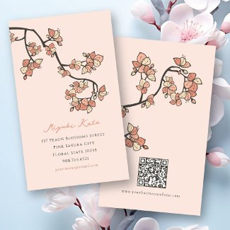 Pink Peach Blossoms Spring Flowers Profile Card profilecard