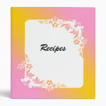 Pink Peach Floral Custom Recipe Binder