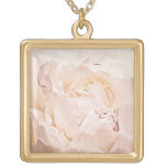 Pink Peach Peony Flower Pendant Floral